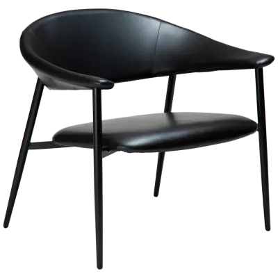 DAN-FORM ROVER Loungefåtölj Vintage svart konstläder med svarta ben