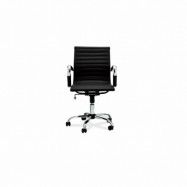 Designo kontorsstol - svart konstläder, låg, med armstöd