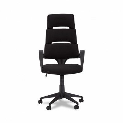 Domo kontorsstol, med armstöd och hjul - tyg och svart