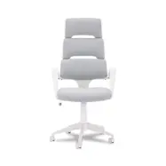 Domo kontorsstol, med armst&ouml;d och hjul - tyg och vit