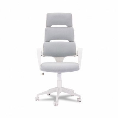 Domo kontorsstol, med armstöd och hjul - tyg och vit