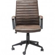 KARE DESIGN Labora skrivbordsstol, med armstöd, tiltfunktion - brun polyester, stål, polyamid nylon