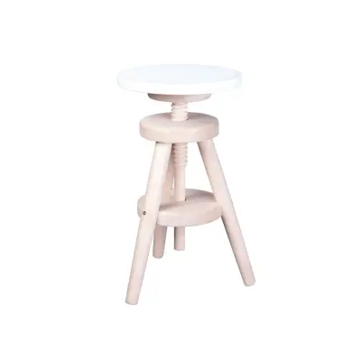 Manis-H Snurrstol med bokträstomme - Sits:Ø30 cm Höjd: justerbar från 50-70 cm