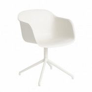 Muuto Fiber armchair swivel base kontorsstol Natural white (plastic)