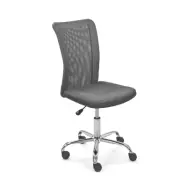 NORDIC LIVING COLLECTION Bonnie kontorsstol för barn, med snurrsits, 5 säkerhetshjul, höjdjusterbar - grå PU/nät och kromad metall