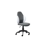 NORDIC LIVING COLLECTION Jessi kontorsstol för barn, med snurr- och tiltfunktion, höjdjusterbar, 5 hjul - mörkgrått och vitt nättyg och svart plast