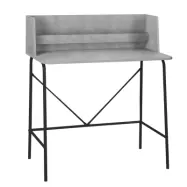 NORDLYS Houston datorbord, rektangulärt - grått trä och svart metall (90x48)