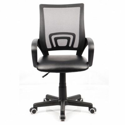 Offal Kontorsstol, med Armstöd - Svart Nylonfleece och PU