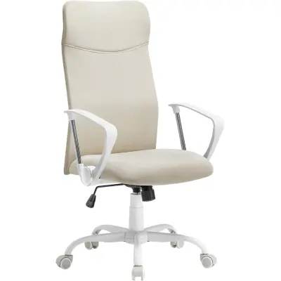 SONGMICS Kontorsstol, Ergonomisk Snurrstol, Stoppad Sits, Tygöverdrag, Justerbar och Tiltbar