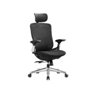 SONGMICS OBN068B01 Ergonomisk justerbar kontorsstol med justerbar lutningsfunktion - Justerbar sits fram eller bak - Stöder upp till 150 kg - Bläcksvart