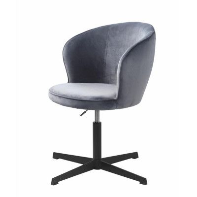 UNIKA MÖBLER Gain kontorsstol, med armstöd - grå sammet och svart polyeten