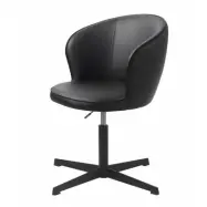 UNIKA M&Ouml;BLER Gain kontorsstol, med armst&ouml;d - svart konstl&auml;der och svart polyeten
