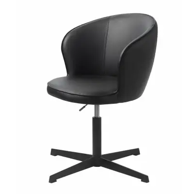 UNIKA MÖBLER Gain kontorsstol, med armstöd - svart konstläder och svart polyeten
