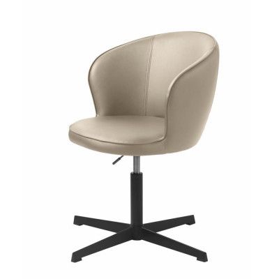 UNIKA MÖBLER Gain kontorsstol, med armstöd - taupe konstläder och svart polyeten