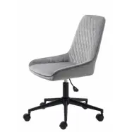 UNIKA M&Ouml;BLER Milton kontorsstol, m. hjul - gr&aring; polyester sammet och svart metall