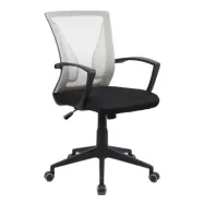 VCM NORDIC Offilo kontorsstol, m. armstöd, hjul, höjdjusterbar - grön nylonfleece och svart tyg/stål