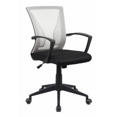 VCM NORDIC Offilo kontorsstol, m. armstöd, hjul, höjdjusterbar - grön nylonfleece och svart tyg/stål