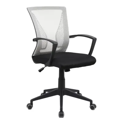 VCM NORDIC Offilo kontorsstol, m. armstöd, hjul, höjdjusterbar - grön nylonfleece och svart tyg/stål