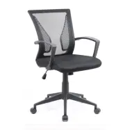 VCM NORDIC Offilo kontorsstol, m. armstöd, hjul, höjdjusterbar - svart nylonfleece, tyg, stål