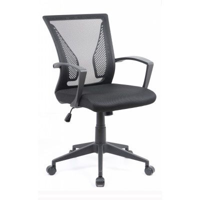 VCM NORDIC Offilo kontorsstol, m. armstöd, hjul, höjdjusterbar - svart nylonfleece, tyg, stål