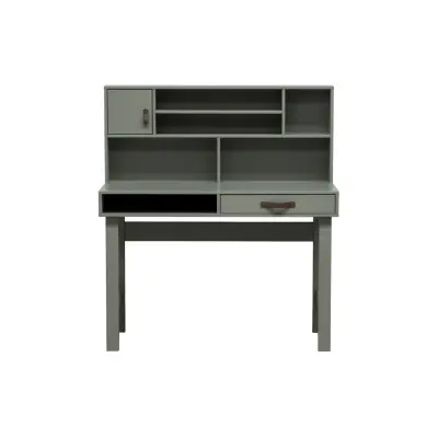 VTWONEN Scenbord för barn, m. 1 dörr, 1 låda och hyllor - grön tvålton furu (110x58)