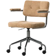 WOOOD Kova kontorsstol vävd ribbad tyg mörk sand