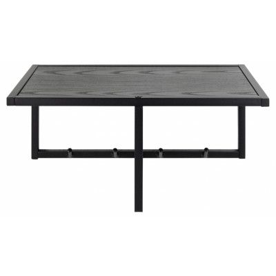 ACT NORDIC Seaford klädhängare, m. 4 krokar - svart askmelamin och svartmetall