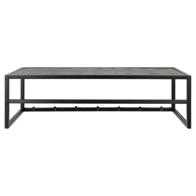 ACT NORDIC Seaford klädhängare, m. 7 krokar - svart askmelamin och svartmetall