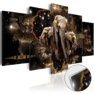 Artgeist bild - Brown Elephants, på plexiglas, två storlekar 100x50
