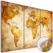 Artgeist världskarta - Antique Journeys plexiglasbild, 3-delad - flera storlekar 90x60