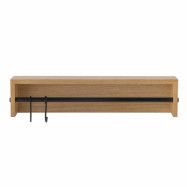 BLOOMINGVILLE Ryder vägghylla, w. 1 stång och 2 krokar - naturlig MDF