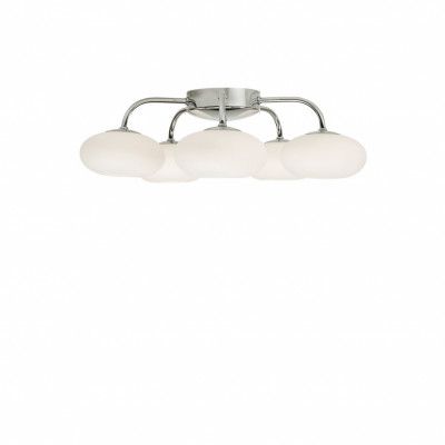 Bullo 5 plafond, krom/opal 48cm