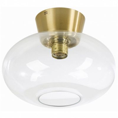 Bullo plafond, mässing/klarglas 27cm
