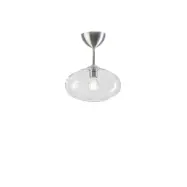 Bullo plafond m.stång, aluminium/klarglas 27cm