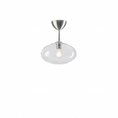 Bullo plafond m.stång, aluminium/klarglas 27cm