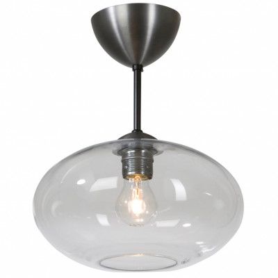 Bullo plafond m.stång, oxidgrå/klarglas 27cm