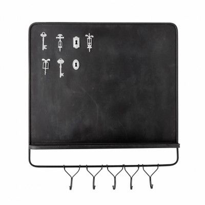 CREATIVE COLLECTION Denno anslagstavla, med 7 magneter och 5 krokar - brun metall