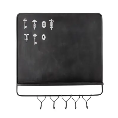 CREATIVE COLLECTION Denno anslagstavla, med 7 magneter och 5 krokar - brun metall