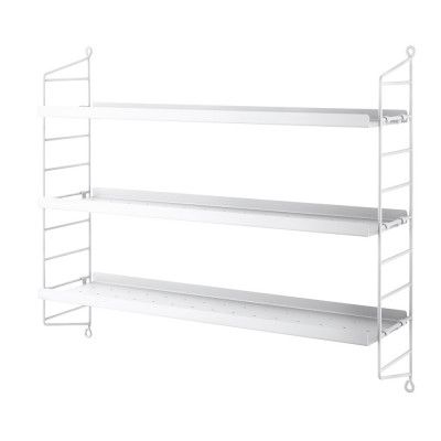 Hylla Pocket String Metall Vit