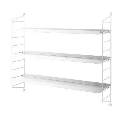 Hylla Pocket String Metall Vit