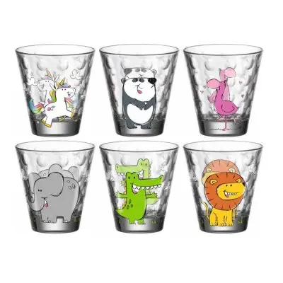 Dricksglas Bambini Optic med djurmotiv 6-pack