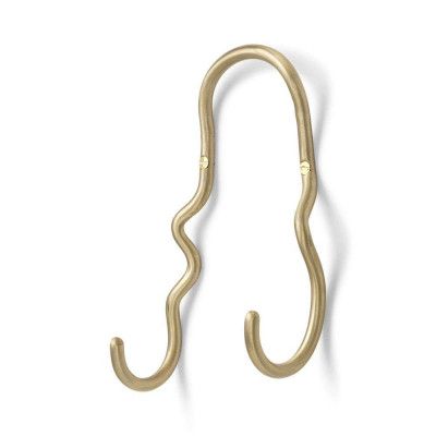 ferm LIVING - Curvature Väggkrok Double Brass