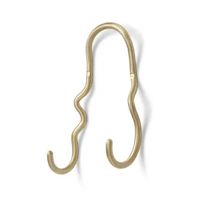ferm LIVING - Curvature Väggkrok Double Brass