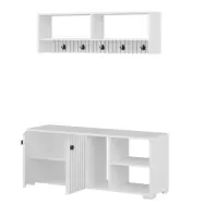 FUNZI LIVING Sarandon entrémöbel, med hatthylla och skoskåp - vit melamin
