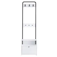 FUNZI LIVING Tina hallmöbelset, med 3 krokar, 1 dörr och 1 hyllplan - vit melamin