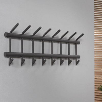 FURBO klädhängare, w. 8 dubbla krokar - antracitgrått stål