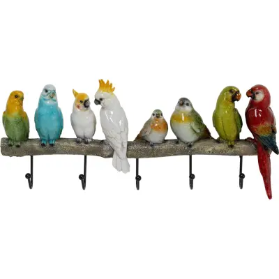 KARE DESIGN Exotic Birds klädhängare, med 5 krokar - flerfärgat polyresin och stål