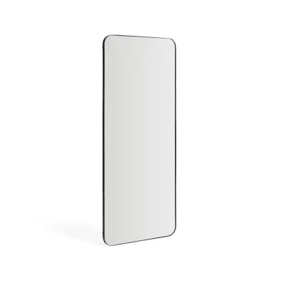 KAVE HOME Marco väggspegel, rektangulär - spegelglas och svart metall (80x180)