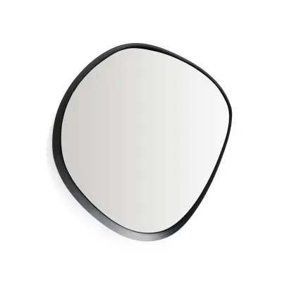 KAVE HOME väggspegel, asymmetrisk - spegelglas och svart metall (85x93,5)