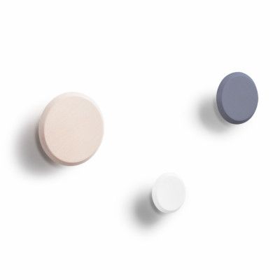 KAVE HOME Nadua krok - naturligt, blått och vitt bokträ (set med 3)